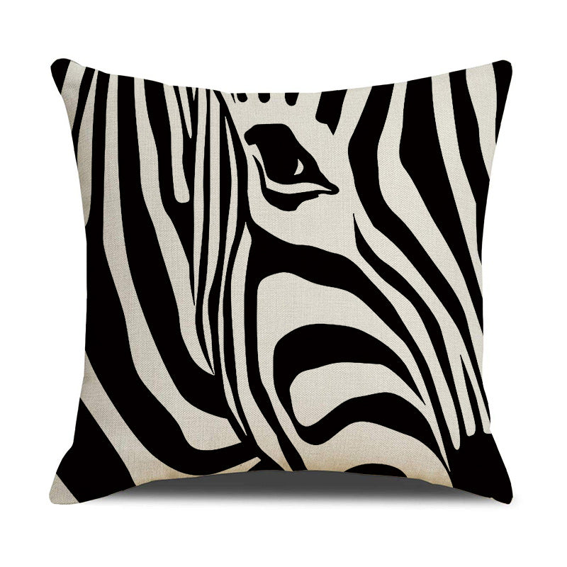Abstract Black and White Zebra Cushion Cover for Sofa