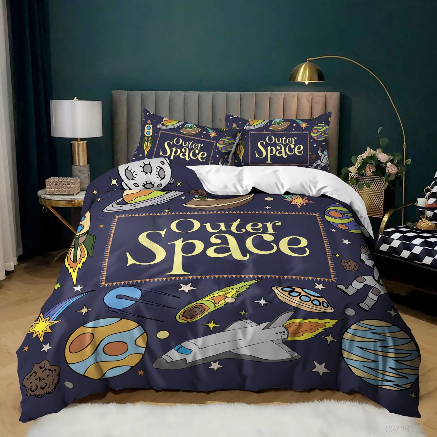 Spaceship Rocket Down Quilt Cover Set