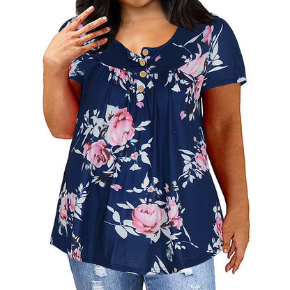 Plus Size Women's Loose Fit Short Sleeve T-Shirt