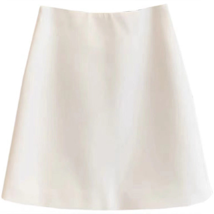 High Praise A-line Skirt in Off-white with Pearly Finish