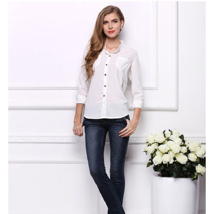 Casual Women's Long Sleeve Chiffon Blouse