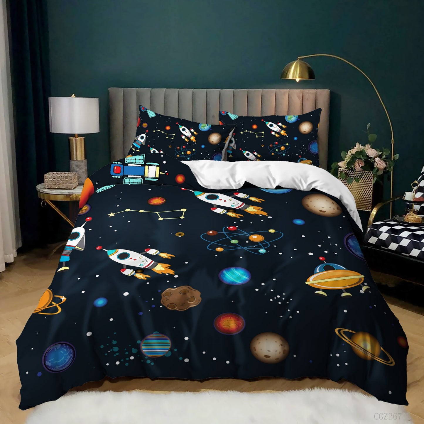 Spaceship Rocket Down Quilt Cover Set
