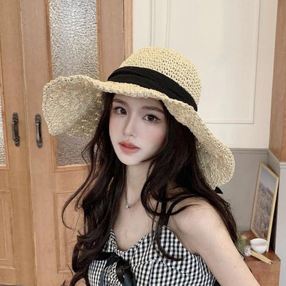 Women's Summer Lace-up Foldable Beach Hat