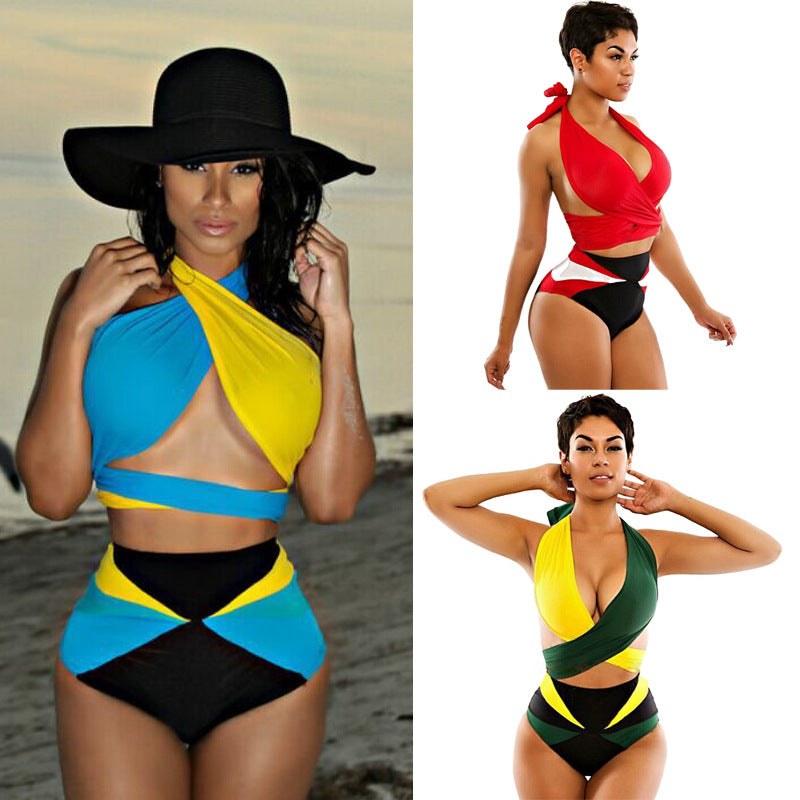 Sexy Two-Piece Swimsuit (Green, Blue, Red)