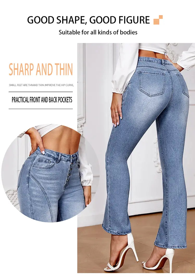 Women's High Waisted Flared & Boot-Cut Denim Jeans