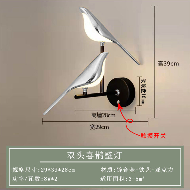 Modern Minimalist Creative Bird Wall Light for Home