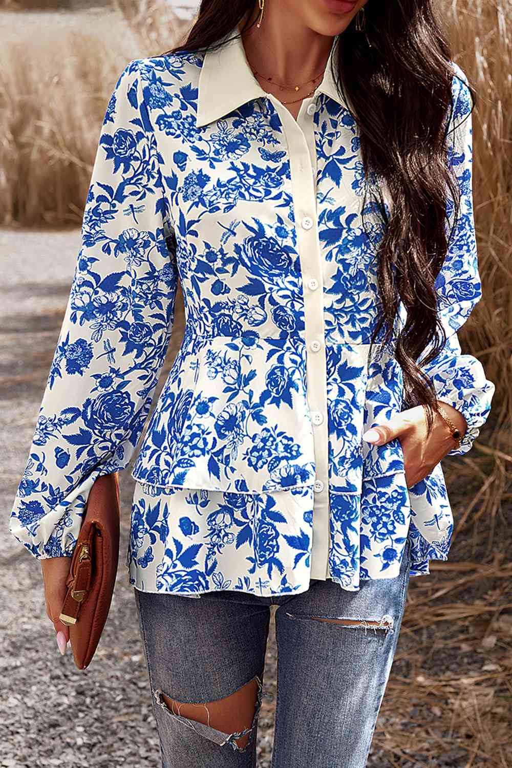 Cascade Ruffle Blouse