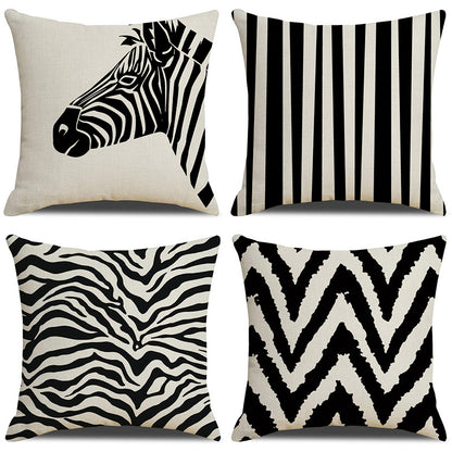 Abstract Black and White Zebra Cushion Cover for Sofa