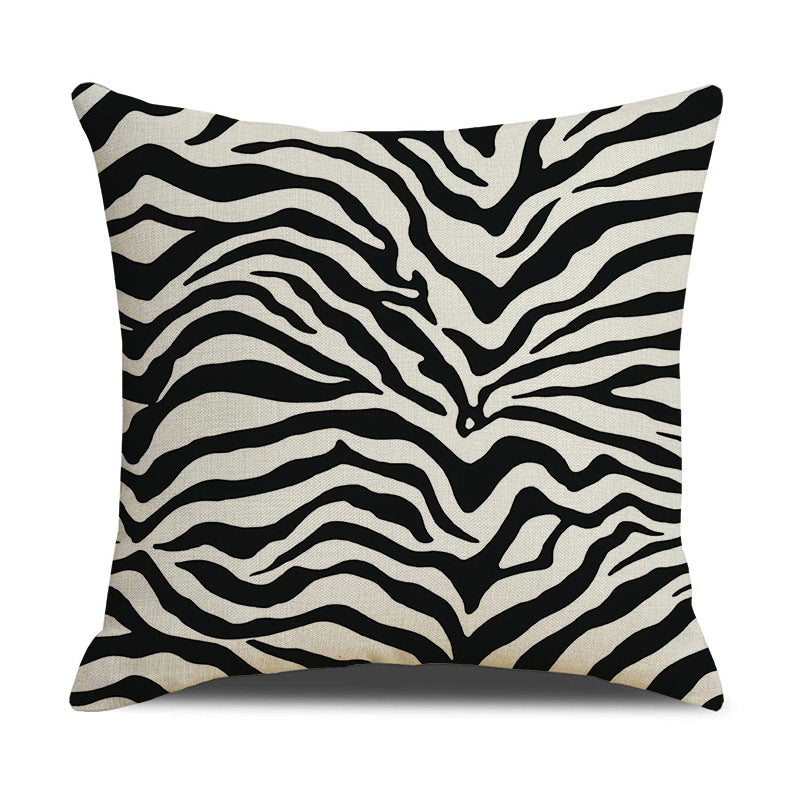 Abstract Black and White Zebra Cushion Cover for Sofa