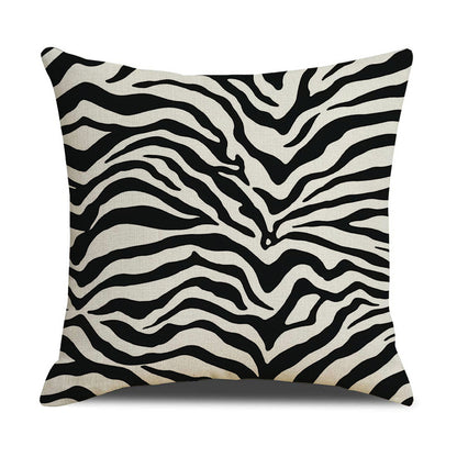 Abstract Black and White Zebra Cushion Cover for Sofa