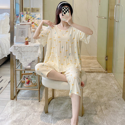 Women's Cotton Pajamas Set - Short Sleeve