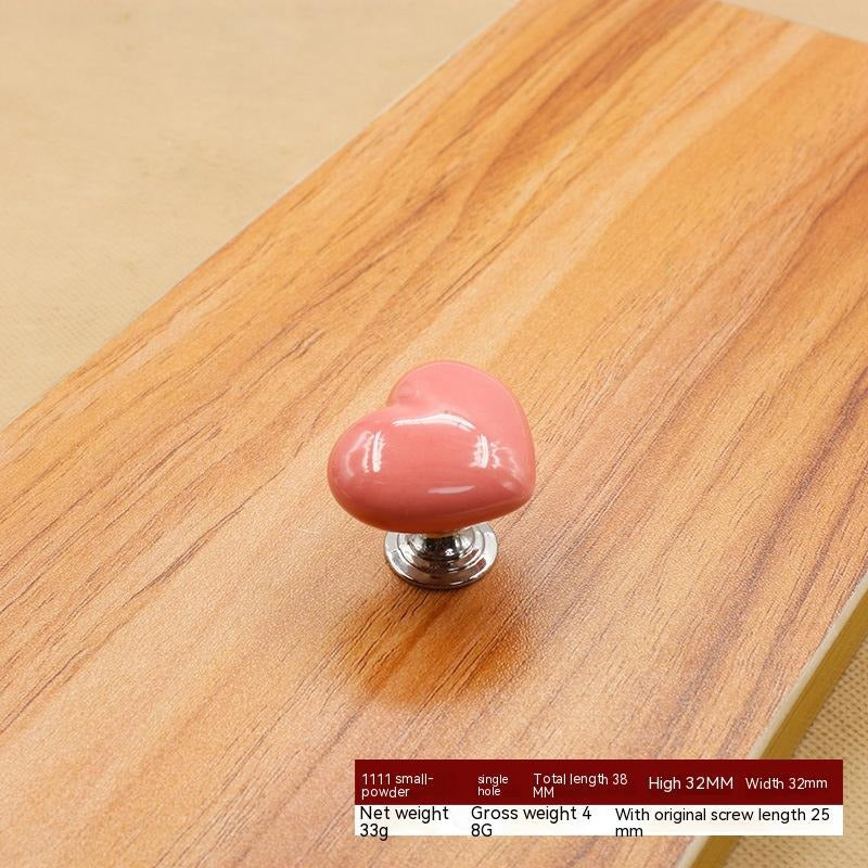 Heart-Shaped Ceramic Cabinet Handle