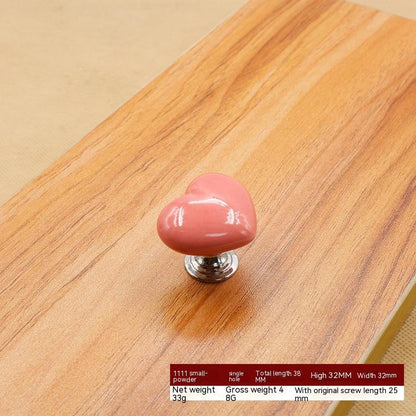 Heart-Shaped Ceramic Cabinet Handle