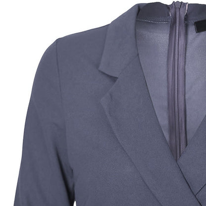 Buttoned Long Sleeve Bodycon Dress for Work