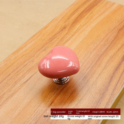 Heart-Shaped Ceramic Cabinet Handle