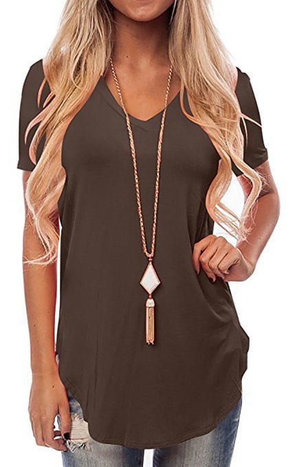Loose V-Neck Short Sleeve Tuxedo T-Shirt