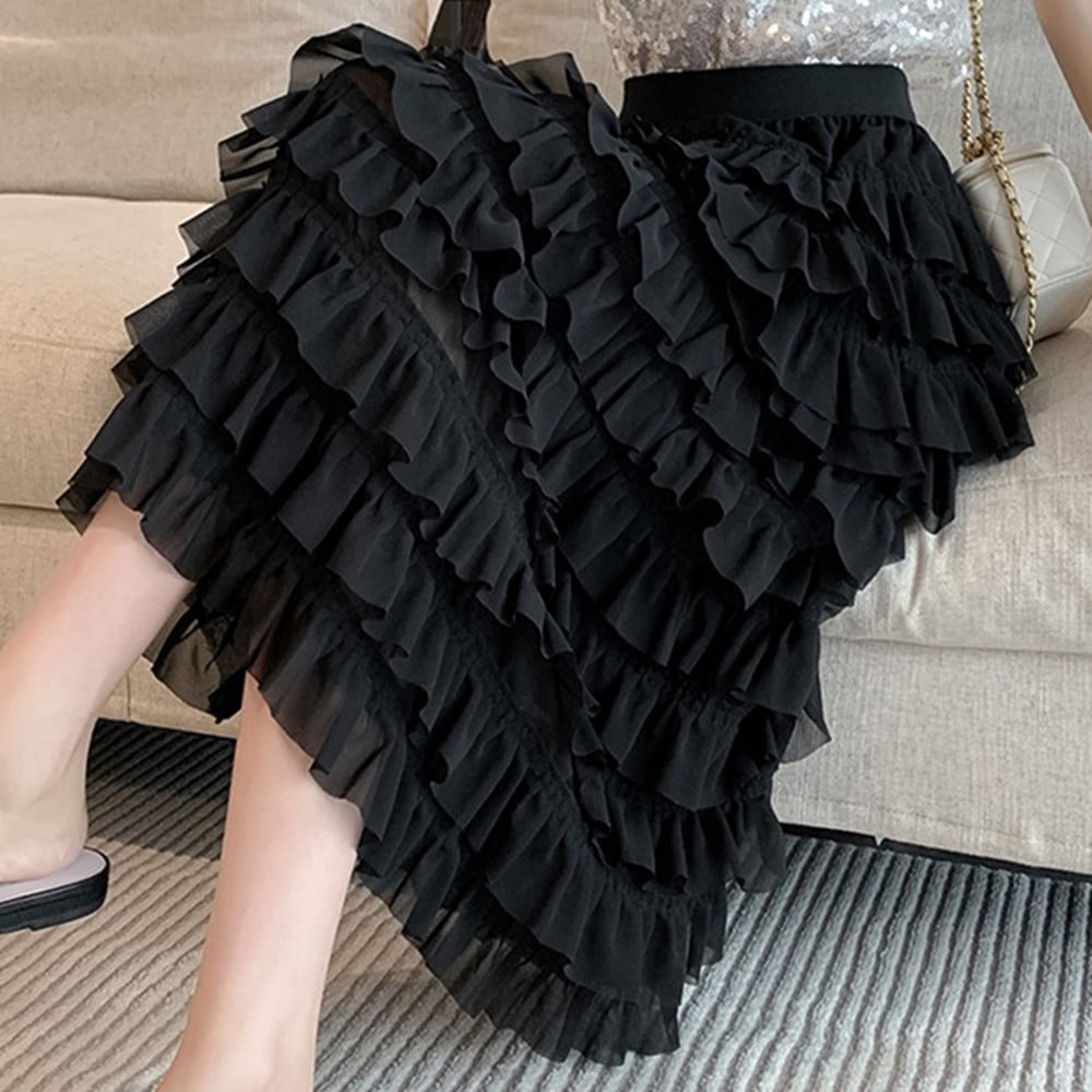 High Waist Slim Women's Fashionable Black Skirt