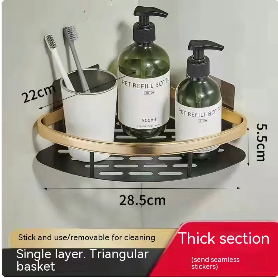 Punch-Free Bathroom Storage Rack