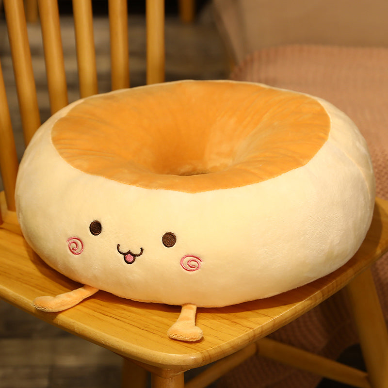 Plush Toast Bread Floor Chair Cushion for Home & Office