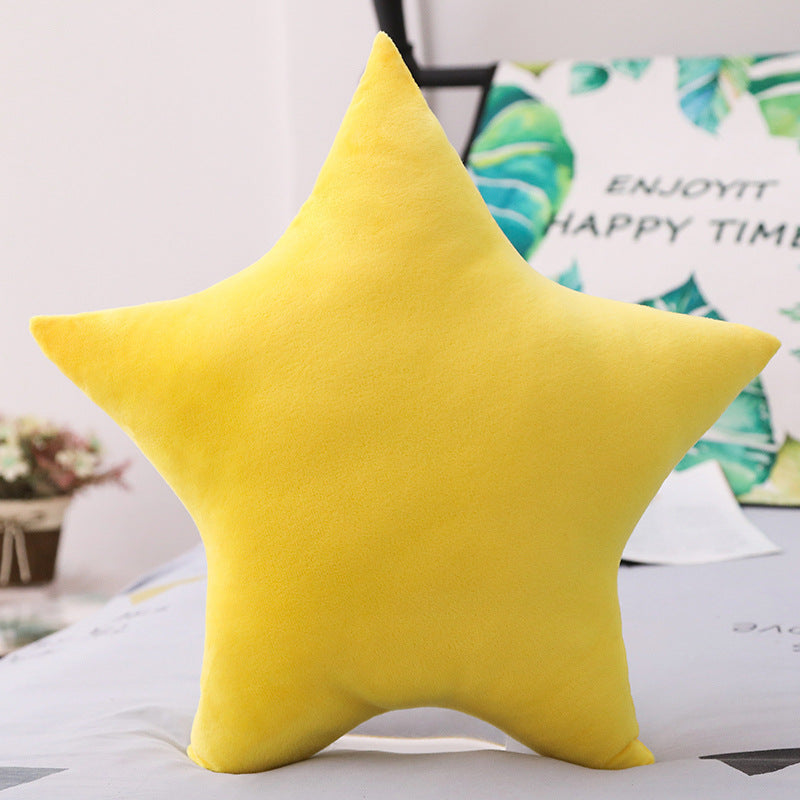 Five-pointed Star Plush Lumbar Pillow for Car