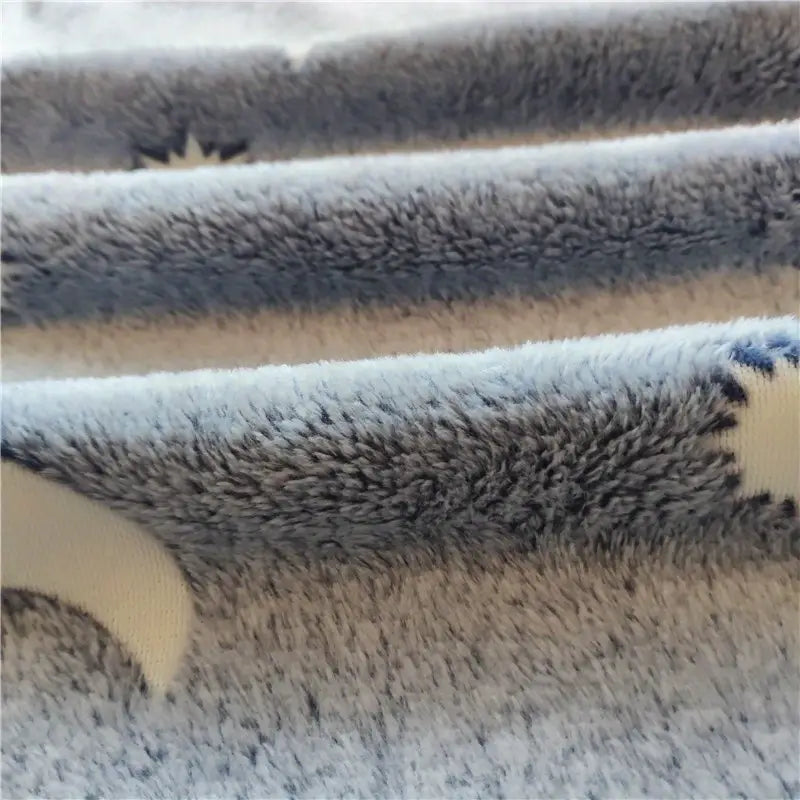 Glow In The Dark Flannel Blanket - Star Moon Pattern