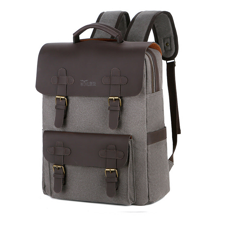 Men's Canvas Casual Outdoor Travel Backpack for Laptops