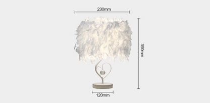 LED Feather Heart Crystal Table Lamp for Home Decor