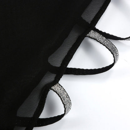 Plus Size Sexy Fashion Cutout Overlay Blouse for Women