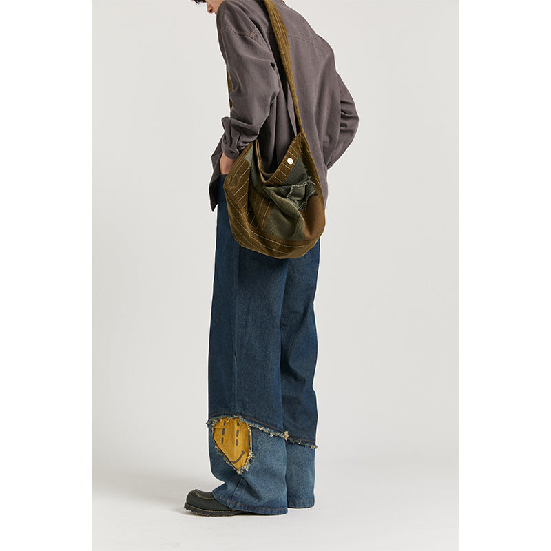 Vintage Patchwork Jeans for Men