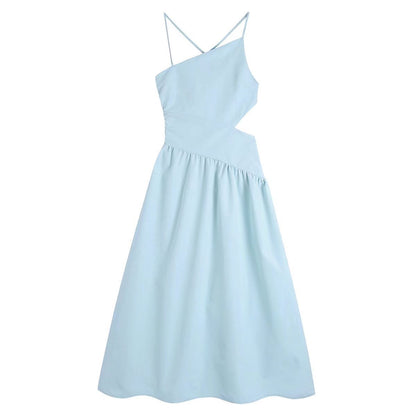 Women's High Waist Midi Sling Dress