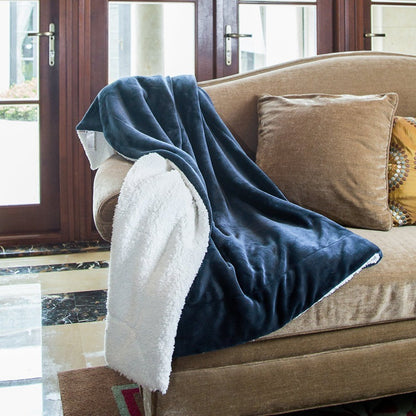 Lamb Fleece Plush Blanket for Bed
