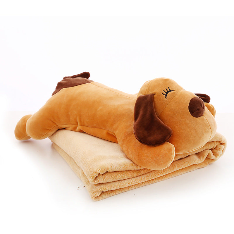 Custom Plush Toy Dog with Air Conditioning Blanket