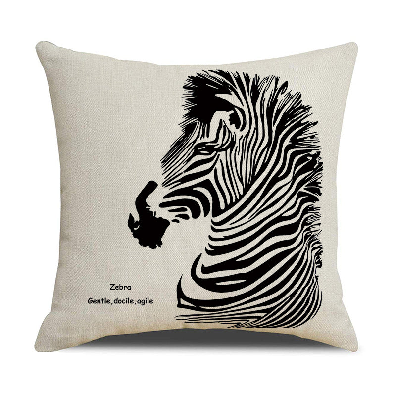 Abstract Black and White Zebra Cushion Cover for Sofa