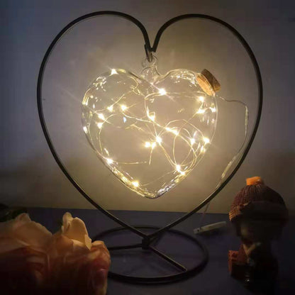 LED Wish Bottle with Glass Cork and Star Decor