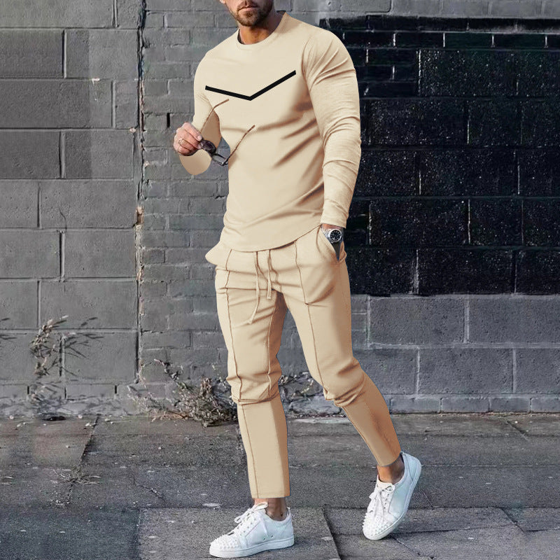 Men's Casual Spring Autumn Two-Piece Outfit Set