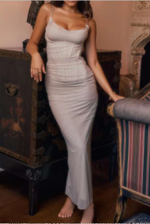 Suninheart Rose Spaghetti Strap Maxi Dress